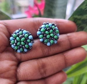 Handmade Beaded Stud Earrings