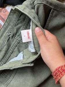 Olive Green Denim Skirt