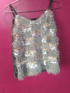 Sequin Fringe Cami Top