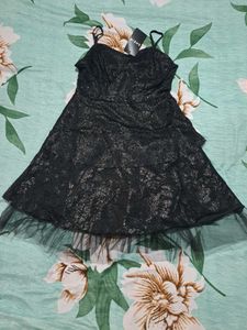 Shein spaghetti strap Elegant Black Lace Dress