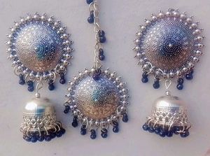 Ethnic Jhumka Earring and Maang Tikka Set