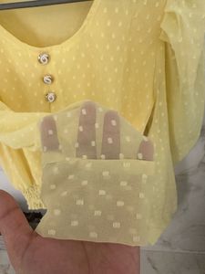 Simple Yellow Top For Casual Wear