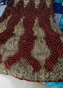 Bridal Lahanga Fish Cut Maroon