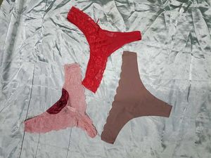 Lace Thong Panties - 3 Pack