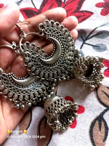 Shimmering Oxidized Unique Earrings