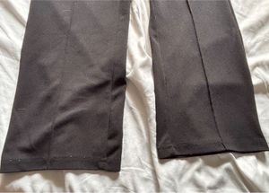 Black Straight Leg High Waist Trousers