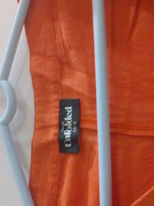 Orange Cropped Linen Pants