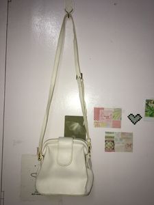 White Clutch With Adjustable Strap