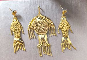 1.5gm Gold Plated Pendant And Earrings Set