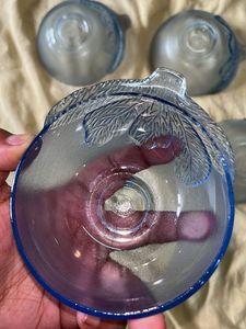 Blue Glass Dessert Bowls (Set of 5)