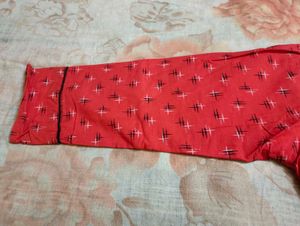 Red Print Button-Down Kurta♥️