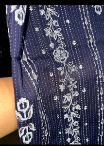 W Navy Blue printed Dupatta