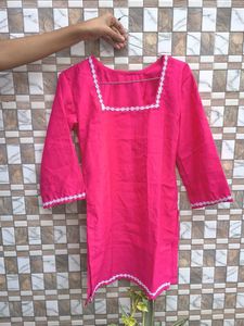 Rose Pink Short Kurti 🩷