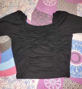 Beautiful Black Crop Top With Full Sleeves