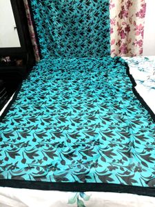Sequence Black Border Designer Saree