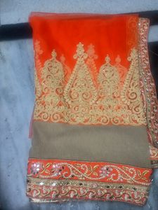 Half Net Saree