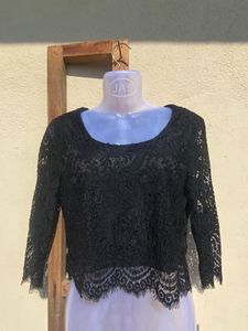 Black Lace Crop Top