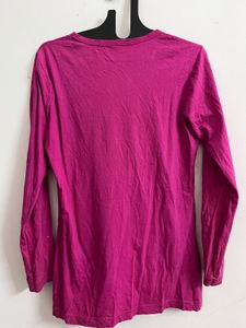 Pink v- neck Printed Top