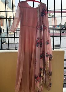Elegant Pink Floral Anarkali
