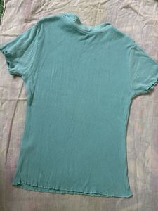 Mint Ribbed Short Sleeve Top