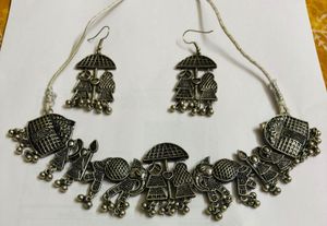 Oxidised Necklace & Earring Set