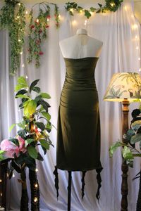 Olive Green Ruffle Dress