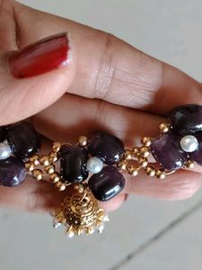 Glass bead-Elegant Dark Purple Necklace Set
