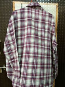 Burgundy Plaid Flannel Button-Up