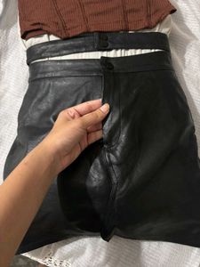 leather skirt with built in shorts