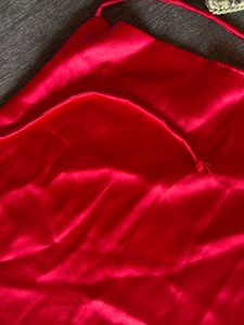 Red Cowl Neck Satin Crop Top