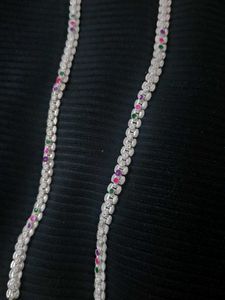 Silver Anklet with Colorful Accents