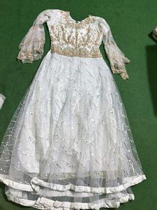 Elegant White Ethnic Gown