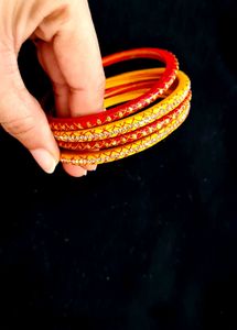 Red & Yellow Bangles  Rajasthani Jaipuri  Chudiyan