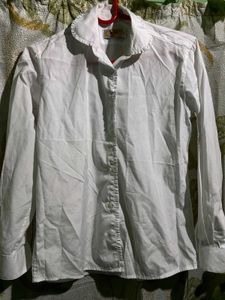 White Ruffle Collar Shirt