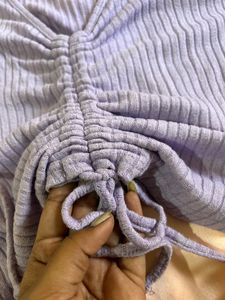 Cute Lavender Knot-detailed Top