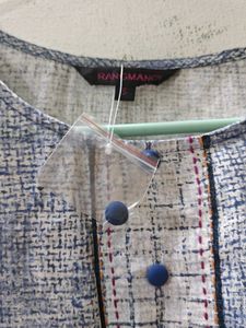 Blue &amp; White Print Casual Dress