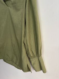 Style Quotient Olive Green Blouson Casual Top