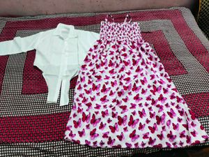 Butterfly Print Dress with Top
