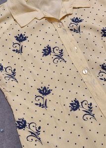 Half Sleeve  Yellow Shirt