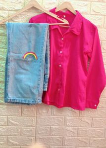 Cute Pinteresty Jeans and pink shirt🍬