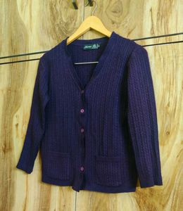 Purple self design Cardigan size-36