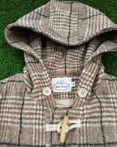 Imported Cozy Plaid Toggle Coat
