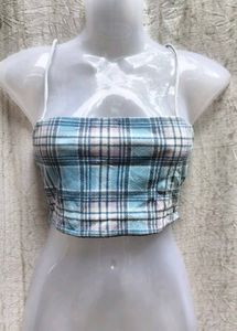 9277. Cute Plaid Crop Top