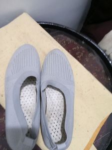 Grey Knit Slip-on Shoes