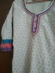 Kurta With Neck Embroidery