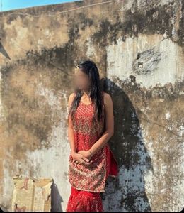 Red Embroidered Kurta Set