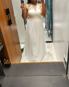 White Lace Detail Dress