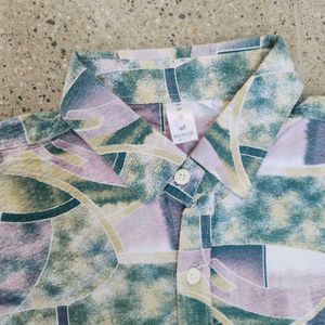 Patterned Button-Down Shirt