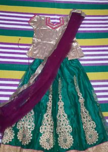 Elegant Green & Gold Lehenga Choli