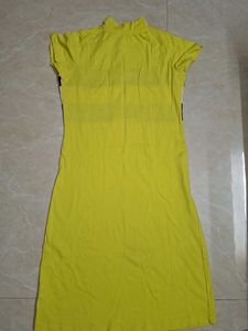 Yellow Striped Casual Dress